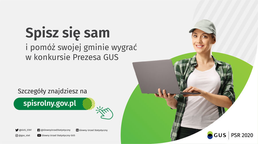 
                                                     PSR 2020 - Konkurs Prezesa GUS na gminę o najwyższym odsetku spisanych gospodarstw rolnych w kanale samospisu
                                                
