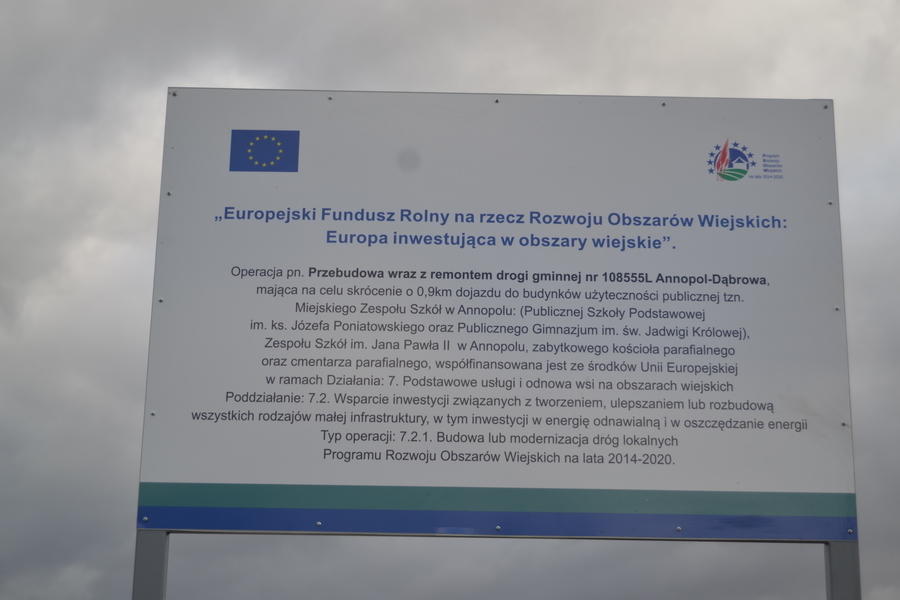 
                                                       BUDOWA DROGI NR 108555L ANNOPOL DĄBROWA ZAKOŃCZONA.
                                                