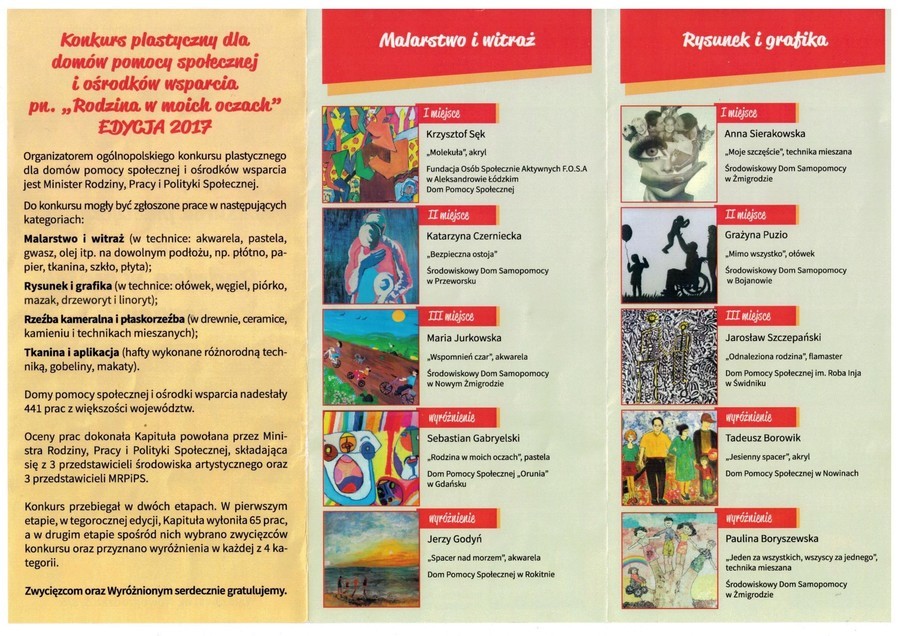 
                                                       Rozdanie nagród i wystawa prac  konkursu „Rodzina w moich oczach”
                                                
