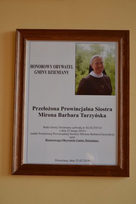 Honorowy obywatel Gminy Dziemiany Siostra Mironie Barbarza Turzyńska