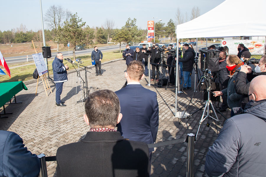 Na zdjęciu przemówienie Ministra Infrastruktury Andrzeja Adamczyka