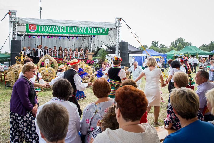 Na zdjęciu ludzie tańczący przed sceną