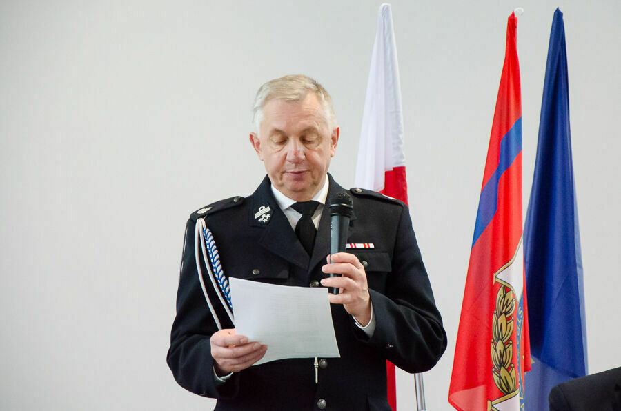 Na zdjęciu były prezes Oddziału Powiatowego ZOSP RP w Lublinie. 
