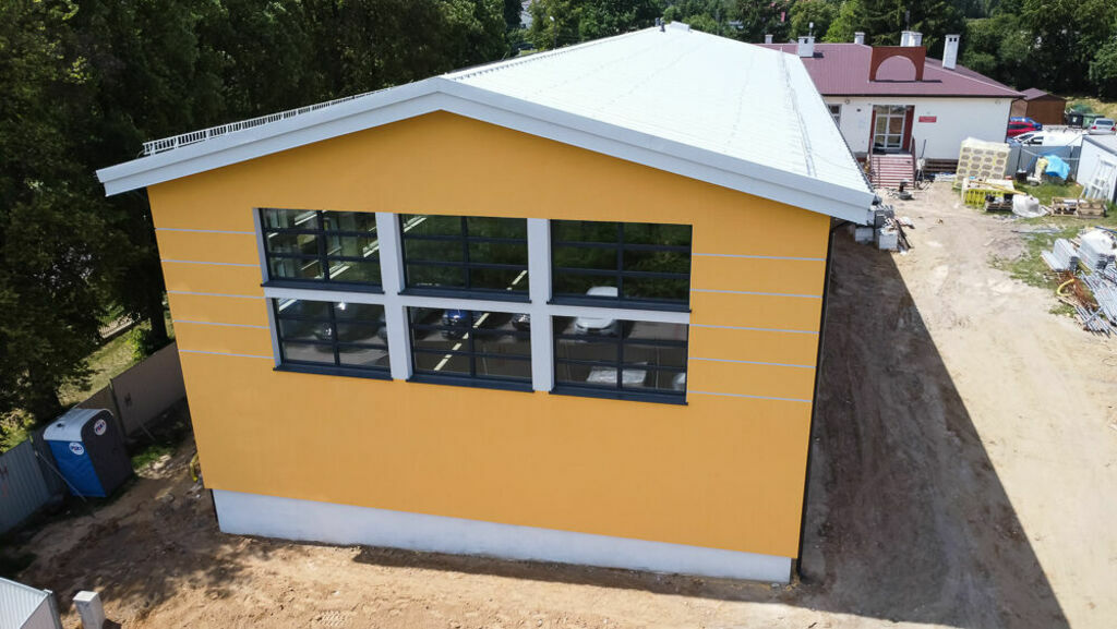 sala w budowie, widok z drona