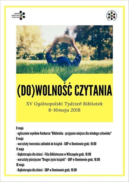 
                                                    (Do)wolność czytania - XV Ogólnopolski Tydzień Bibliotek
                                                