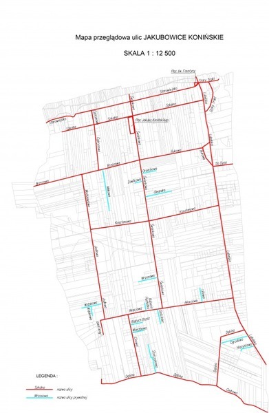
                                                       Mapa ulic w miejscowości Jakubowice Konińskie
                                                