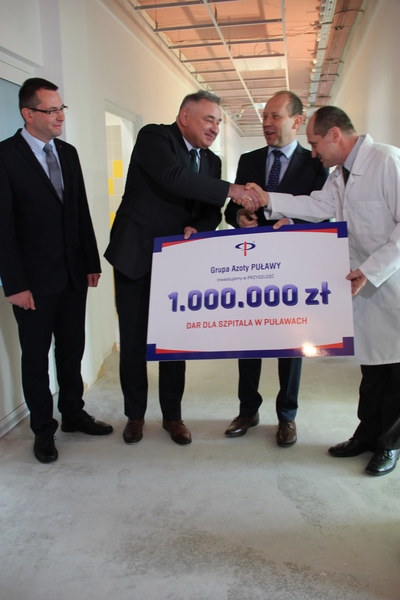 
                                                       Milion dla Szpitala Specjalistycznego w Puławach od Grupy Azoty Zakłady Azotowe „Puławy” S.A
                                                