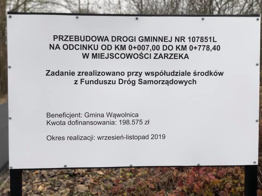 Przebudowa drogi gminnej w miejscowości Zarzeka - Etap II