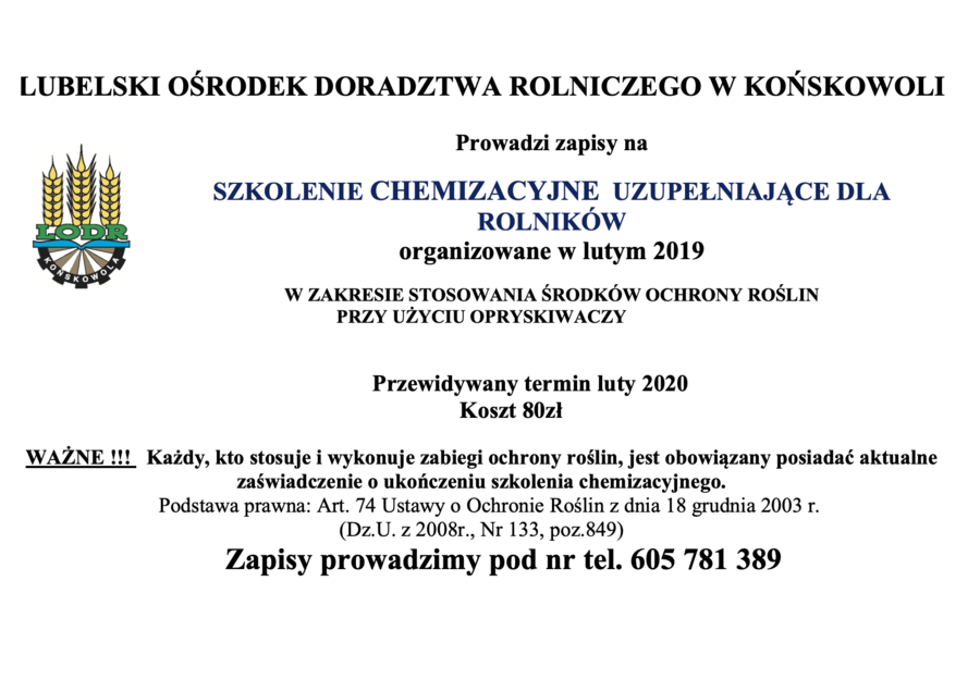 Kurs Chemizacyjny