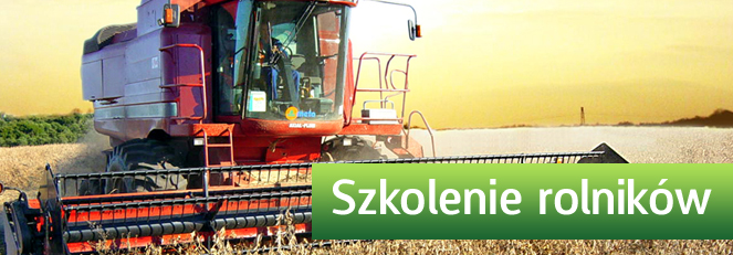 Ciągnik i napis szkolenie dla rolników