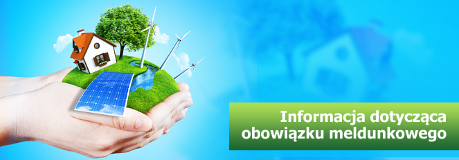 Grafika i napis Informacja dotyczącą obowiązku meldunkowego