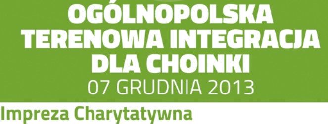 Grafika z napisem Ogólnopolska Terenowa integracja dla choinki 7 grudnia 2013