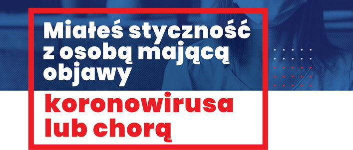 Część plakatu - Miałeś styczność z osobą mającą objawy koronawirusa lub chorą 