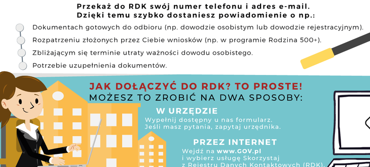 Skorzystaj z Rejestru Danych Kontaktowych (RDK)-plakat akcji