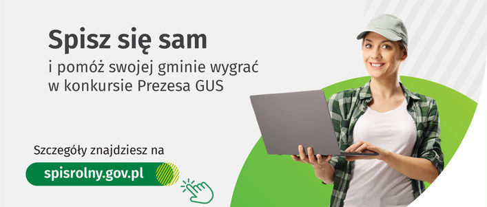 plakat  PSR 2020 - Konkurs Prezesa GUS na gminę o najwyższym odsetku spisanych gospodarstw rolnych w kanale samospisu