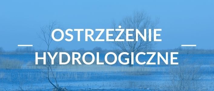 Grafika z napisem Ostrzeżenie hydrologiczne