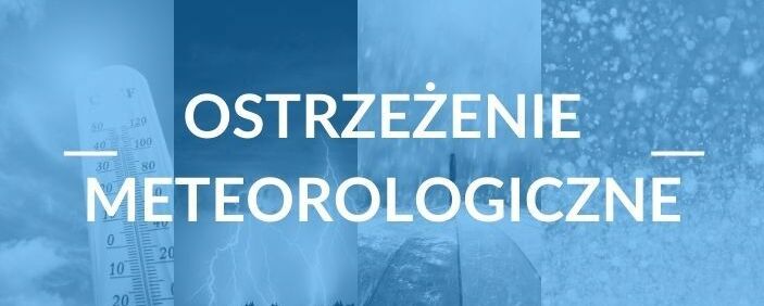 Grafika z napisem Ostrzeżenie meteorologiczne