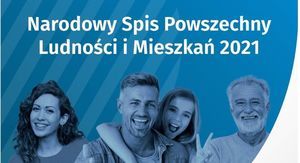 Grafika przedstawia plakat promujący Narodowy Spis Powszechny Ludności i Mieszkań 2021.