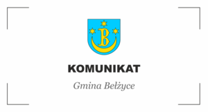 Herb Gminy Bełżyce z napisem: Komunikat