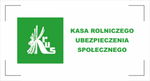 Grafika przedstawia logo KRUS z zielonym napisem po lewej stronie: Kasa Rolniczego Ubezpieczenia Społecznego.