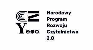 Grafika zawiera czarny symbol Narodowego Programu Rozwoju Czytelnictwa.