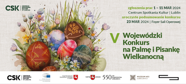 Plakat promujący V Wojewódzki Konkurs na Palmę i Pisankę Wielkanocną