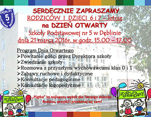 DZIEŃ OTWARTY W SZKOLE PODSTAWOWEJ NR 5 W DĘBLINIE 