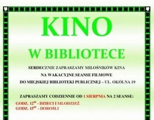 KINO W BIBLIOTECE - WAKACYJNE SEANSE FILMOWE