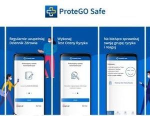 Grafika przedstawiająca aplikacje: ProteGO Safe.