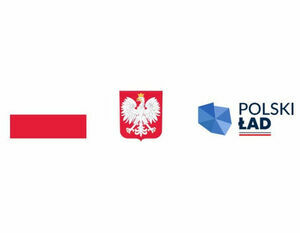 flaga, godło polski i logo polski ład