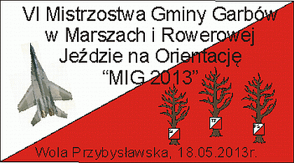 VI Mistrzostwa Gminy Garbów w Marszach i Rowerowej Jeździe na Orientację  MIG 2013