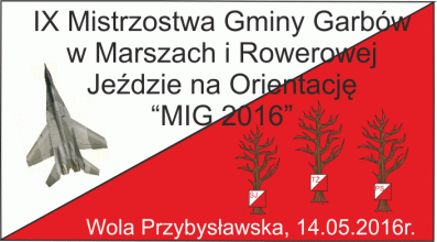 IX Mistrzostwa Gminy Garbów w Marszach i Rowerowej Jeździe na Orientację MIG 2016