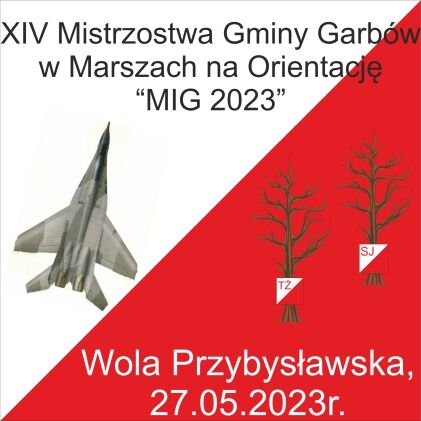 plakat XIV Mistrzostwa Gminy Garbów w Marszach na Orientację 
