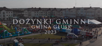 Napis dożynki gminne, gmina Głusk, 2023.