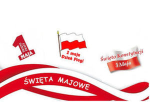 flaga polski z napisem święta majowe 