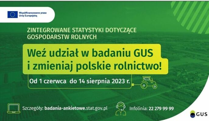 Badanie GUS: Zintegrowane statystyki dotyczące gospodarstw rolnych 