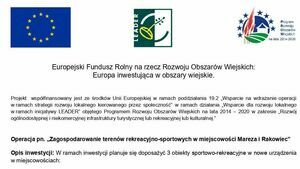 „Zagospodarowanie terenów rekreacyjno-sportowych w miejscowości Mareza i Rakowiec”