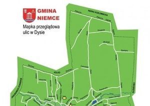 Kawałek mapy ulic w miejscowości Dys