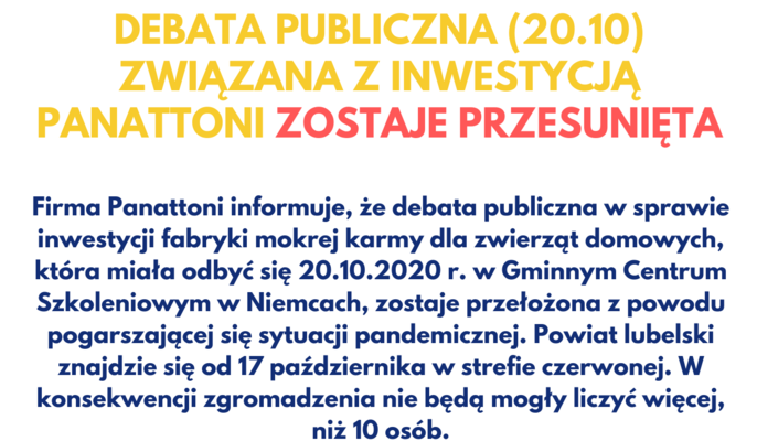 zdjęcie przedstawia część plakatu z informacją o odwołanej debacie