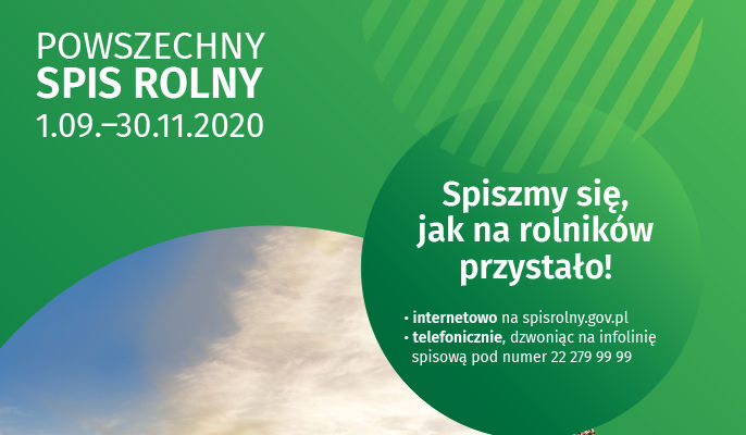 Na zdjęciu plakat Powszechnego Spisu Rolnego 2020