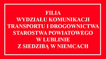 Grafika przedstawia pełną nazwę filii wydziału komunikacji w Niemcach