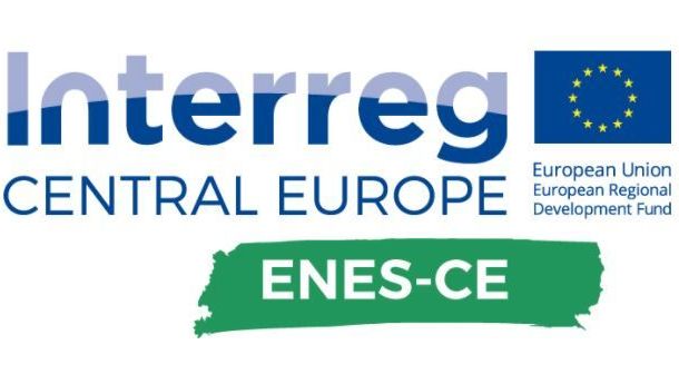 Grafika przedstawia logotypy programu ENES-CE