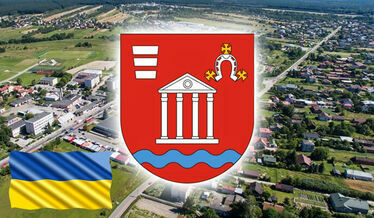 grafika ogólna herb gminy i flaga Ukrainy