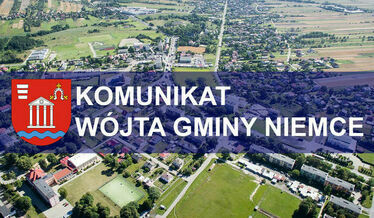 grafika ogólna herb i napis komunikat wójta gminy niemce