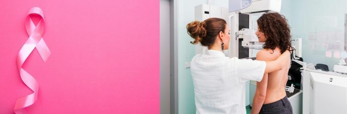 Różowa wstążka i badanie mamograficzne