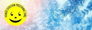 logo Pomóż Dzieciom Przetrwać Zimę na tle śniegu