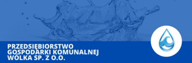 Grafika z napisem  Przedsiębiorstwo Gospodarki Komunalnej Wólka Sp. z o.o. i
