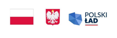 Logotypy dofinansowania: Flaga i godło Polski oraz POLSKI ŁAD
