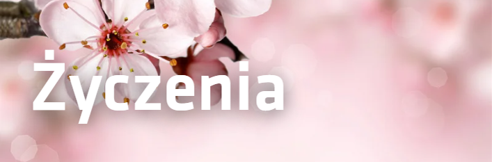 kwiaty i napis życzenia
