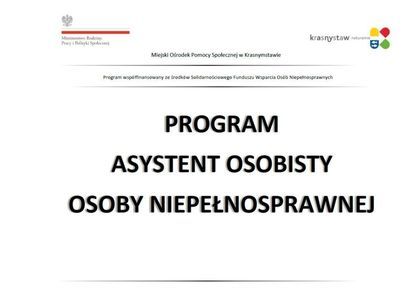 PROGRAM „ASYSTENT OSOBISTY OSOBY NIEPEŁNOSPRAWNEJ – 2019-2020”